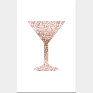 Martini - rose gold glitter Posters and Art